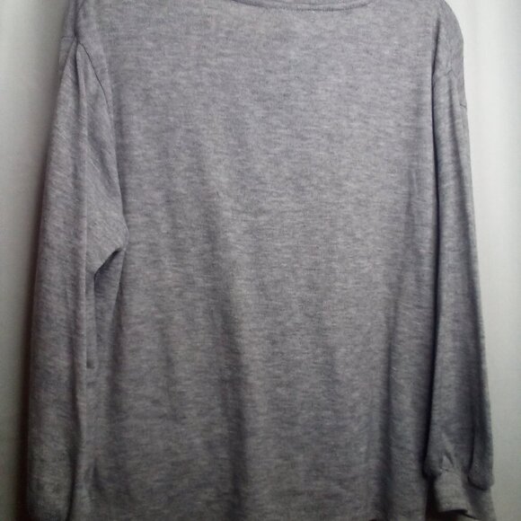 For The Republic Shirt M Women Long Sleeve Cross Front Gray - Picture 14 of 14